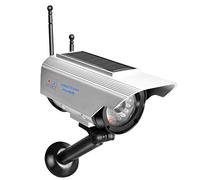 SUNGOOYUE Caméra Factice, LED Solaire Fake Camera Camera Outdoor Silver Dummy Video Simulate Indoor Outdoor Surveillance