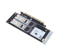 SUNGOOYUE Carte D'extension NVME PCIE 5.0, 4 en 1 M.2 NVME SSD Adapter Carte avec Bifurcation PCIE pour 2280 2260 2242 2230 SSDS