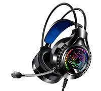 SUNGOOYUE Casque D'Ordinateur, Casque de Jeu à Canal Sonore 7.1 avec Bandeau Réglable, Cache-Oreilles Souples et Lumière RVB, pour Consoles de Jeu sur Ordinateur PC