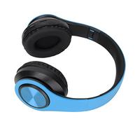 SUNGOOYUE Casque sans Fil avec Suppression du Bruit CVC, Haut-Parleur 40 Mm, Conception Pliable, Cache-Oreilles en Cuir, Compatible avec PC et Mobile, Batterie Intégrée de 400 MAh (Bleu Noir)