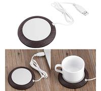 SUNGOOYUE Chauffe-Tasse à café USB 5V 5W, Coussin Chauffant pour Tasse à Grains de Bois, Garde Les Boissons au Chaud jusqu'à 176 °F, Plaque Chauffante Compacte en Métal pour Bureau, Maison, Bureau,
