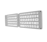 SUNGOOYUE Clavier Bluetooth Pliable, Double Clavier sans Fil Portable Mince avec Touches Silencieuses Améliorées, pour 7 8 XP Tablette Ordinateur Portable Téléphone (Gris Blanc)