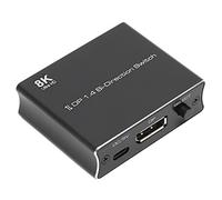 SUNGOOYUE Commutateur DisplayPort, 8K 30 Hz 4K 120 Hz, Alliage d'aluminium, Commutateur Bidirectionnel 2x1 ou 1x2, Portée 15-20 M, avec Câble d'alimentation et Manuel