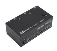 SUNGOOYUE Commutateur KVM USB3.0, 2 Entrées 3 Sorties 8K 30 Hz 4K 144 Hz Simulateur EDID avec Modes D'affichage étendu et Miroir, pour OS X Unix RPi DVR NVR (Prise UE)