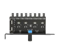 SUNGOOYUE Contrôleur Hub de Ventilateur 8 Canaux, Construction PCB et Métal, Alimentation, Bouton de Contrôle de Vitesse, Prise en Charge d'interface 3 Broches/4 Broches, Puissance Nominale 72 W