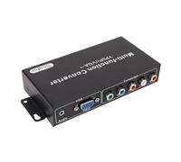 SUNGOOYUE Convertisseur D'interface Multimédia YPbPr VGA vers HD, Adaptateur de Son Vidéo 1080P avec Commutateur de Résolution, pour Moniteur de Projecteur HDTV PC DVD (Prise UE)
