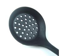 SUNGOOYUE Cuillère à Fente en Silicone, Spatule D'écumoire avec Long Manche pour égoutter les Gouttes D'huile de Légumes, Antiadhésif en Forme D'arc Doux, Facile à Nettoyer, Manch (rouge)
