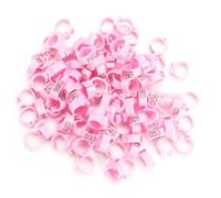 SUNGOOYUE DIGE Leg Tapes Sings 100pcs 8 Mm en Plastique DE Lettres D'oiseau Anneaux Conception DE CLAMP/Propre (Rose)