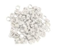SUNGOOYUE DIGE Leg Tapes Sings 100pcs 8 Mm en Plastique DE Lettres D'oiseau Anneaux Conception DE CLAMP/Propre (White)
