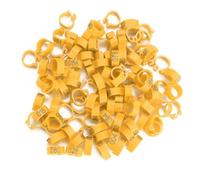 SUNGOOYUE DIGE Leg Tapes Sings 100pcs 8 Mm en Plastique DE Lettres D'oiseau Anneaux Conception DE CLAMP/Propre (Yellow)