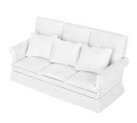 SUNGOOYUE Doll House Living Room Furniture Mini Sofa Wood with 3 STCS Oreiller Bon pour Le Blanc (White)