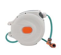 SUNGOOYUE Enrouleur de Tuyau D'arrosage avec Retour Automatique, Pulvérisateur Haute Pression, Nettoyage Automatique, Enrouleur de Tuyau D'eau, Toute Longueur, en Plastique Bleu (20 m / 65,6 pieds)