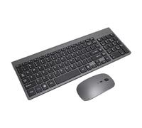 SUNGOOYUE Ensemble Clavier et Souris sans Fil 2,4 G, Clavier Ultra Fin et Silencieux à 102 Touches et Souris Ergonomique avec Adaptateur USB, pour Ordinateurs de Bureau, Appareils Mobiles et (Gris