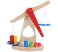SUNGOOYUE Ensemble de Jouets à Balance en Bois avec des Modèles de Poids Colorés, pour l'enseignement des Mathématiques et de la Reconnaissance des Couleurs, Idéal pour Les Enfants de la Maternelle
