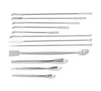SUNGOOYUE Ensemble de Spatules de Laboratoire, 12 Pièces en Acier Inoxydable 304, Micro Cuillère à Double extrémité, Outil de Remplissage de Capsules de Mélange de Poudre pour le Transfert