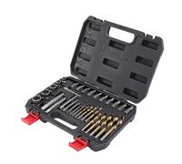 SUNGOOYUE Ensemble D'extracteur de Vis, 32 Pièces Kit de Forets à Gauche Outils D'extraction de Boulons avec Acier CrMo HSS pour le Retrait de Vis Dénudées Arrondies Endommagées