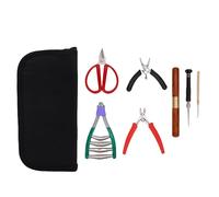 SUNGOOYUE Ensemble D'outils de Cordage de Raquette de Badminton avec Pince à Nez Coudée Pinces Diagonales Crochet de Filetage Pince de Départ Ciseaux de Serrage Cône de Fil de Poinçon