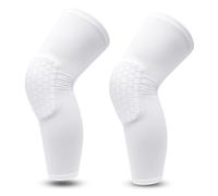 SUNGOOYUE Genouillère de Compression, Genouillère de Compression Unisexe 2 Pièces pour Basket-ball, Football (Blanc)