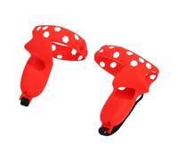 SUNGOOYUE Housse de Poignée de Contrôleur pour 2, Manchon de Protection en Silicone avec Dragonne, Protecteur de Poignée Antidérapant, Réglable pour Toutes les Tailles de Ma (rouge)