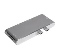 SUNGOOYUE Hub USB C 6 en 2 pour, Station d'accueil Double Type C en Alliage D'aluminium avec Interface Multimédia 4K HD, Lecteur de Carte Mémoire de Chargement USB 3.0 PD, pour Un