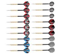 SUNGOOYUE Jeu de Fléchettes à Pointe en Acier, Jeu de Fléchettes en Acier et en Aluminium, 18 Pièces 264g avec Tiges en Aluminium et Pointes en pour Salle de Jeux, Entraînement des Joueurs Juniors