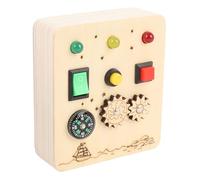 SUNGOOYUE Jeu de société Sensoriel en Bois avec Interrupteur d'éclairage et Roues de Vitesses Jouet éducatif pour Enfants