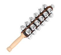 SUNGOOYUE Jingle Bells, Manche en Bois de Hêtre avec 25 Cloches Plaquées Ni, Cloche de Traîneau pour Chants de Noël, Chorale Scolaire, Formation Musicale, Fête de Représentation sur Scène