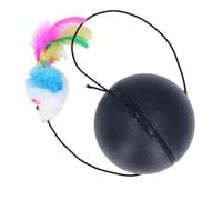 SUNGOOYUE Jouet Balle pour Chat Auto-Rotatif à 360°, Jouet Interactif pour Chat alimenté par Batterie avec Plume, Construction en Plastique, pour d'intérieur, Commande à Un Bouton, Comprend Une