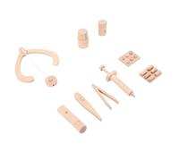 SUNGOOYUE Kit de Médecin en Bois pour Enfants, Bois de Hêtre, Ensemble de Jeu de Rôle avec Stéthoscope et Seringue pour 3 à 5 Ans