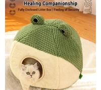 SUNGOOYUE Lit de Grotte de Chat en Peluche Ultra-douce pour Chats, Coussin Lavable Amovible, Coussin de Maison Igloo avec Conception Privée, Inférieur Antidérapant, Utilisation 2-en-1, Adaptée aux (S)
