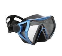 SUNGOOYUE Lunettes de Plongée en Apnée en Silicone, Lunettes de Plongée à Grande Vue en Verre trempé, Joint Doux et Confortable avec Sangle Super Large pour Adultes (Bleu Noir)