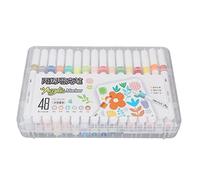 SUNGOOYUE Marquages de Couleur en Acrylique Crayons de Couleur étanche à Couverture Haute pour Peinture de Bricolage, Encre Basée sur L'eau, écrire pour Toile et Peinture, 12 Pièces (48 Couleur)