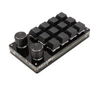 SUNGOOYUE Mini Clavier, 12 Touches, 2 Boutons, Clavier Mécanique Programmable avec Interrupteur Bleu rétroéclairé RVB, Plug and Play pour Le Contrôle Industriel des Médias de Bureau de
