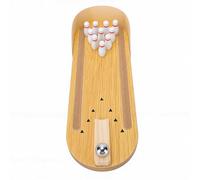 SUNGOOYUE Mini Ensemble de Bowling, Jeux d' et de Table, Allée de Bureau Synthétique en Bois avec Rampe à 10 Quilles, Rouleau Anti-Stress des Doigts pour Adultes et Adolescents, Salle de Pause