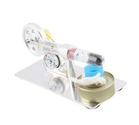 SUNGOOYUE Modèle de Moteur Stirling Moteur à Cylindre Unique en Acier Inoxydable à Alimentation Thermique avec Lumière LED Kit d'expérimentation Scientifique Physique pré-assemblé pour Les étudiants