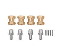 SUNGOOYUE Moyeu Hexagonal RC, Extension de Moyeu Hexagonal de Roue en Laiton de 15 Mm pour Chenille SCX10 1/10 RC, adapté à la Mise à Niveau de la Suspension Avant et Arrière, 4 Pièces (Doré)