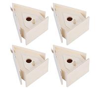SUNGOOYUE Nichoirs à Oiseaux en Bois, Lot de 4 Nichoirs à Oiseaux en Bois de Platane, 2,8 X 1,6 X 2,6 Pouces, Mini Nichoir à Suspendu avec Poteau pour Décoration Extérieure de Jardin et de Cour
