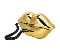 SUNGOOYUE Nouveaux Formes de Lèvres Dorées Téléphone Multipose Fashion Home Products Abs Material, Gol Yellow, Birthday Presents