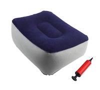 SUNGOOYUE Oreiller Gonflable de Repose-Pieds, Repose-Pieds de Voyage de Flocage Gonflable Doux (Bleu poussiéreux)