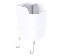 SUNGOOYUE Organisateur D'Ustensiles Mural, Support de Rangement pour Ustensiles de Cuisine avec Séparateur et Crochets Amovibles, pour Outils de Cuisine et Essentiels de Salle de Bain (Blanc crème)