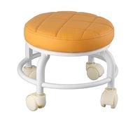 SUNGOOYUE Ottoman Roulant, Cadre Double Couche épais, Forte Charge, Haute stabilité, Repose-Pieds en Mousse à Mémoire de Forme avec 4 Roues Universelles, pour Laboratoire, Garage, (Orange)