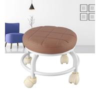 SUNGOOYUE Ottoman Roulant, Cadre Double Couche épais, Forte Charge, Haute stabilité, Repose-Pieds en Mousse à Mémoire de Forme avec 4 Roues Universelles, pour Laboratoire, Garage, (Brown)
