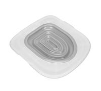 SUNGOOYUE Outil de Formation aux Toilettes des Chats Capacité de Stockage Forte pour L'entraîneur de Toilette pour Chats pour Animaux de Compagnie (Plateau Blanc, 1 Support Intérieur Gris)