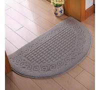 SUNGOOYUE Paillasson Demi-Rond, Piège à Poussière Antidérapant en Fibre de Polyester de qualité Supérieure avec Motif rayé, pour Une Utilisation Intérieure et Extérieure (48*Votre Droit)