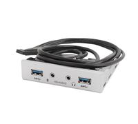 SUNGOOYUE Panneau Avant de Lecteur de Disquette de 3,5 Pouces, Interface USB 3.0 avec Conversion 19 Broches vers USB .0 et Interface Sonore HD, pour L'installation du Panneau Avant du (Argent Blanc)
