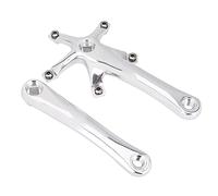 SUNGOOYUE Pédalier de Vélo, Ensemble de Bras de Manivelle de Vélo, Manivelle Gauche et Droite en Alliage de Vélo de Route de Montagne de 170 Mm pour Plateau de Route Simple et Deux Pièces, (Argent)