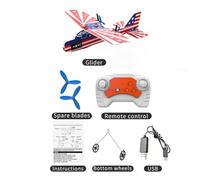 SUNGOOYUE Planeur en Mousse MPP, Avion RC 2,4 GHz avec Gyroscope et Lumières LED, Avion Jouet Intérieur et Extérieur Facile à Piloter pour Débutants, Adultes et Adolescents