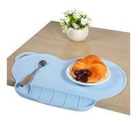 SUNGOOYUE Plateau de Nourriture pour Bébés Tapis de Plaque bébé en Silicone pour une Bonne Habitude de Manger [rouge rose] 1pc pour le Plat pour (bleu clair)