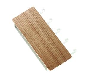 SUNGOOYUE Porte-clés Mural Japonais, Porte-clés en Bois avec 5 Crochets et Plateau Autocollant Solide pour Portefeuille de Téléphone, Installation sans Perforation pour L'organisation (Couleur du