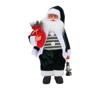 SUNGOOYUE Poupée de Noël, Figurine de Père Noël en Peluche Verte avec Sac Rouge Amovible et Lanterne, pour Décoration de Noël, Cadeau de Vacances, Décoration d'arbre de Cheminée
